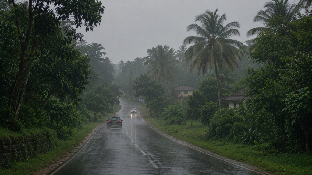 Rain road in Goa